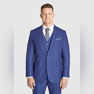 Johnny Bigg MARINE GIANNI CHECK 2B SUIT JACKET 44L NEW Big & Tall